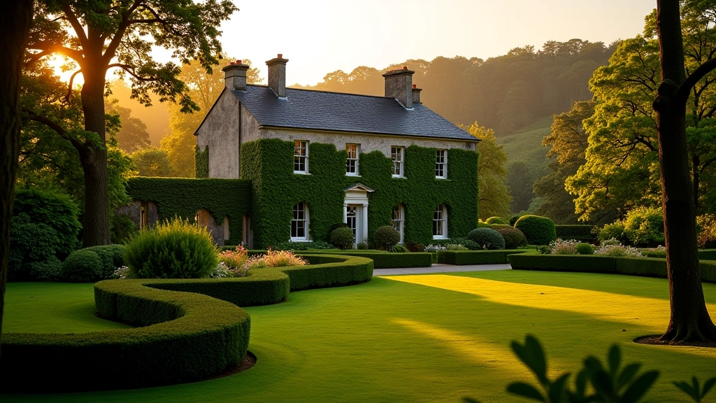 Bantry House with formal gardens, ivy-covered facades, and parkland setting